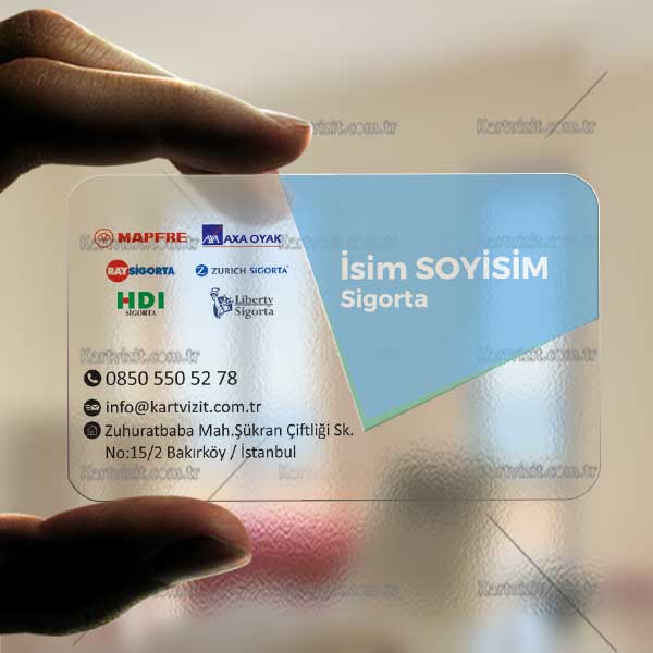 Sigortanın Ren Şeffaf Kartvizit