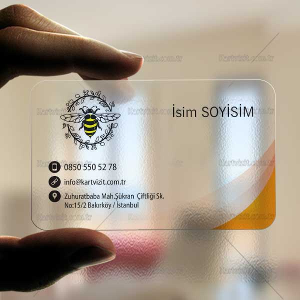 şeffaf Kartvizit Çiçek Balı 