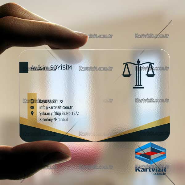 Modernize Avukat Şeffaf Kartvizit 