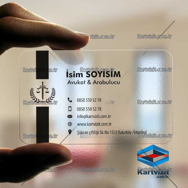 Şeffaf kartvizit Arabulucu Siyah