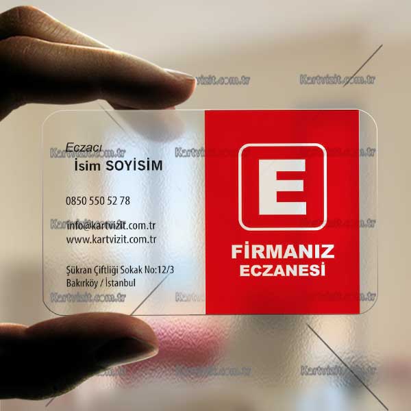 Yeni Eczanem Şeffaf kartvizit