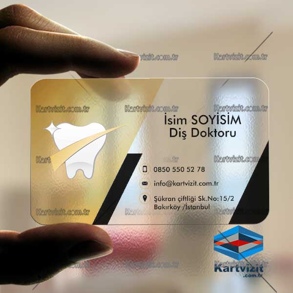 Gold Diş Şeffaf Kartvizit