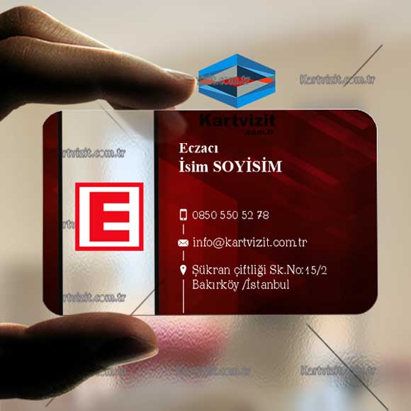 Eczane Şeffaf Kartvizit -8 Eczane Şeffaf Kartvizit -8
