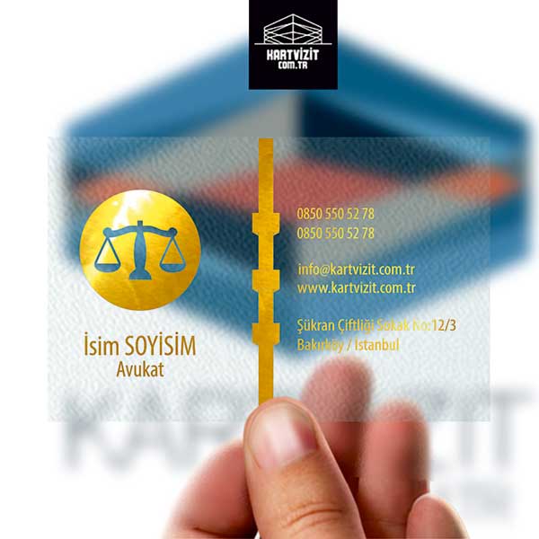 Yalzlı Kartvizit Şeffaf pvc