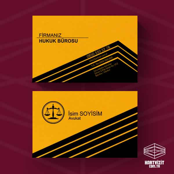 Sarı Kağıt Siyah Baskı Kartvizit
