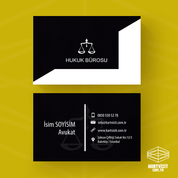 Avukat Kartvizit - Beyaz Baskılı 