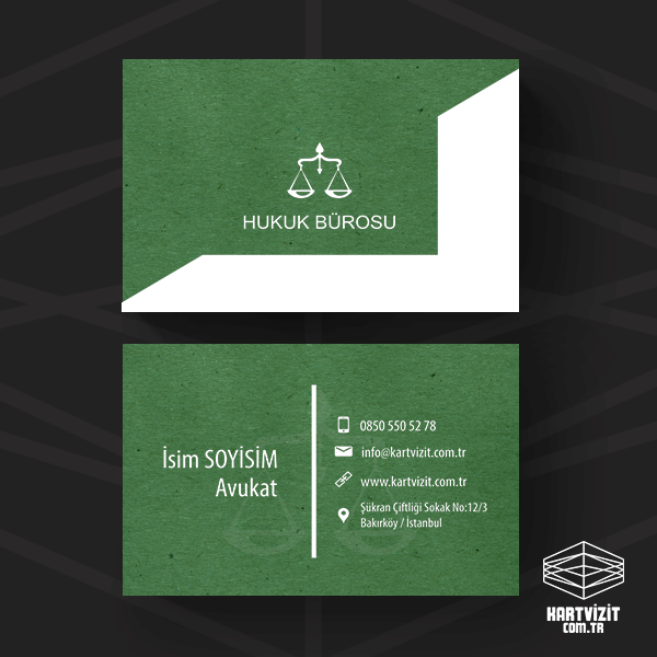 Avukat Kartvizit - Beyaz Baskılı 