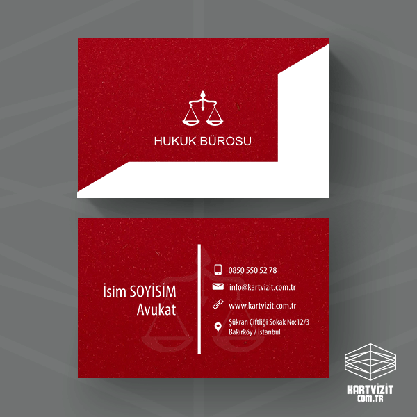 Avukat Kartvizit - Beyaz Baskılı 
