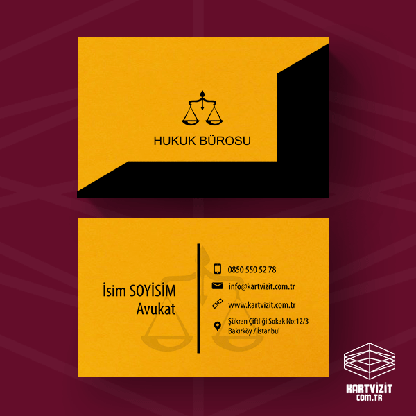 Avukat Kartvizit - Beyaz Baskılı 