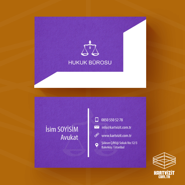 Avukat Kartvizit - Beyaz Baskılı 