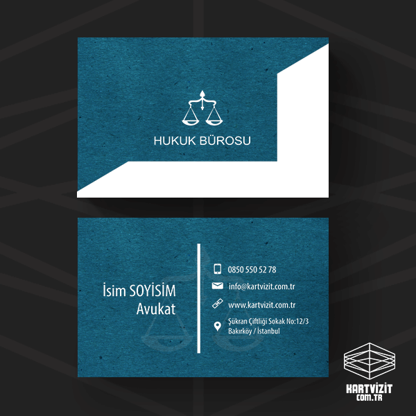 Avukat Kartvizit - Beyaz Baskılı 