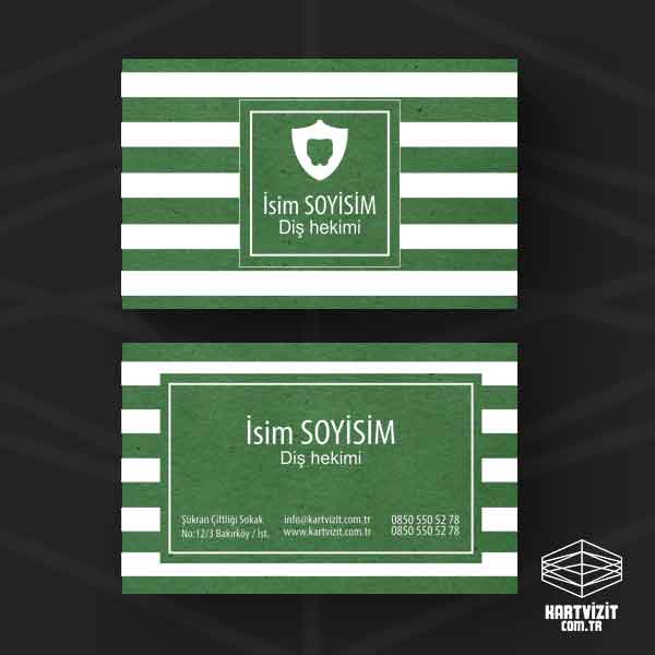 Kırmızı Beyaz Çizgiler - Diş Hekimi Kartvizit