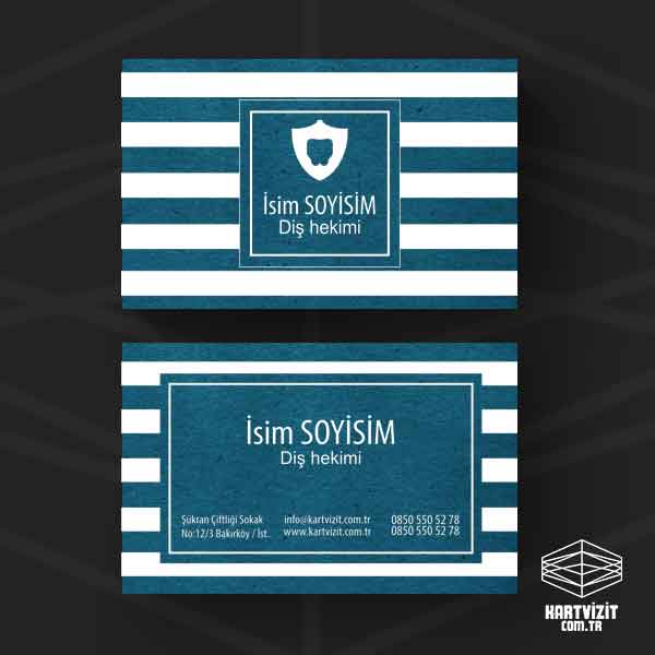 Kırmızı Beyaz Çizgiler - Diş Hekimi Kartvizit