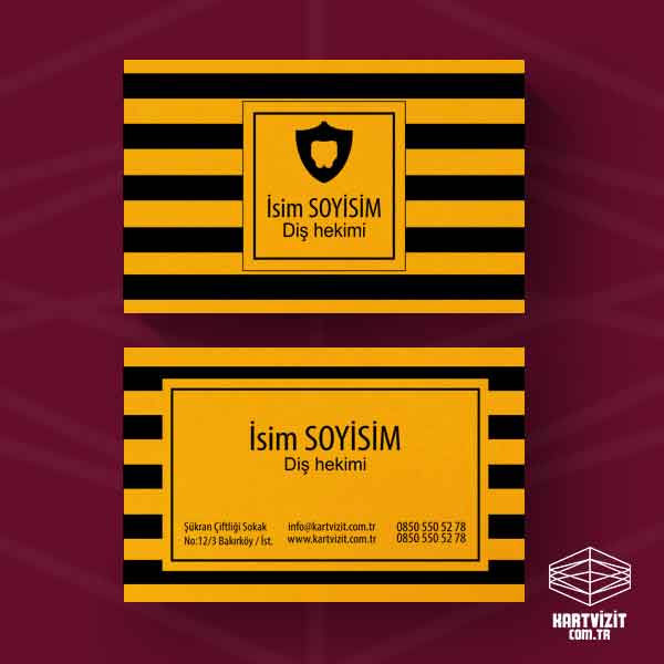 Kırmızı Beyaz Çizgiler - Diş Hekimi Kartvizit