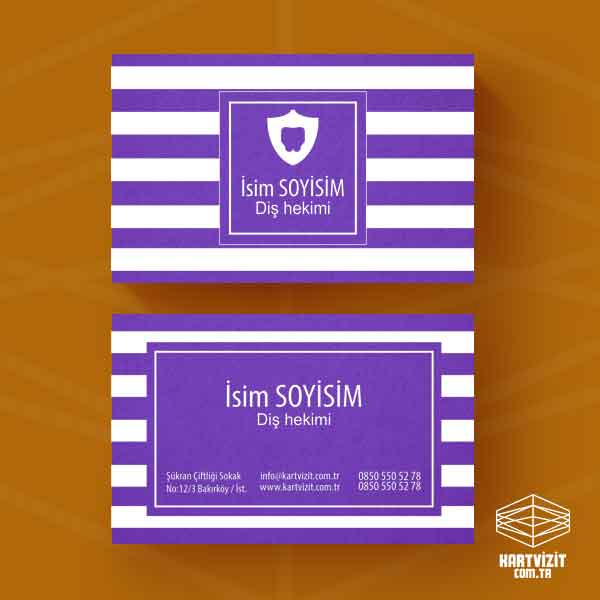 Kırmızı Beyaz Çizgiler - Diş Hekimi Kartvizit