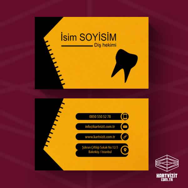 Diş Hekimi Özel Kağıt Kartvizit