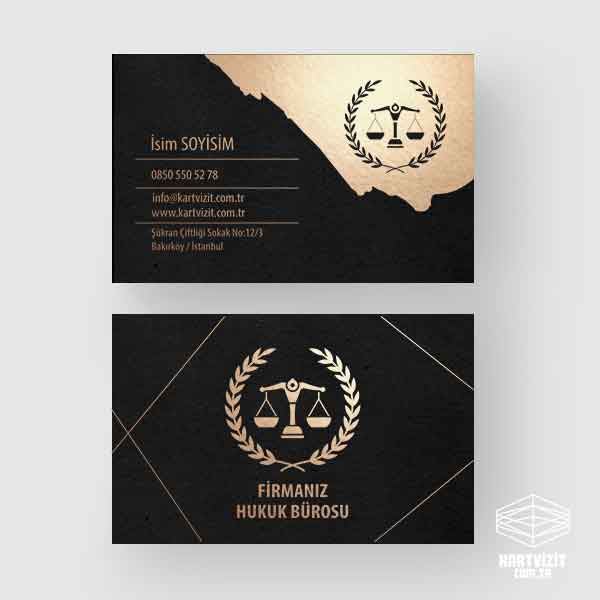 Avukat Altın Yaldızlı Desen Kartvizit