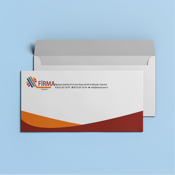 Zarf Tasarımları - Orange Logolu